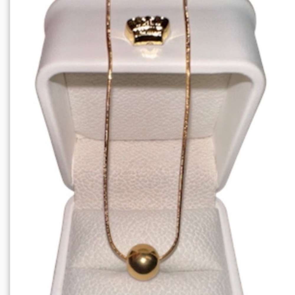 Neiman Marcus ball Chain Rhodium / 18kt Gold Necklace